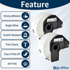 2Rolls Replace for Brother DK-1201 1.1″ x 3.5″ Address Label QL Label Printer
