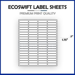 80 1.75 x0.5 EcoSwift Laser Address Shipping Adhesive Labels 80/sheet 1 3/4 x1/2