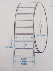 3″x1″ Direct Thermal Labels 675/Roll Zebra Compatible 3/4″ Core New Open Box
