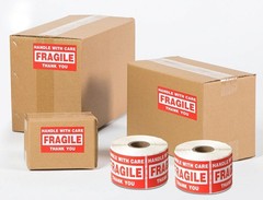 Fragile Stickers 2″x3″ Shipping Labels, 1000 Labels (2 Rolls)