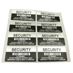 2000 VOID Security / Warranty Tamper Sticker Labels With Serial Number Barcode