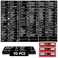 Magnetic Labels For Garage Drawer Mechanic Tools Organizer Chest Box