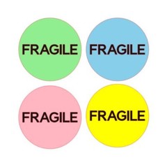 Shipping Labels Fragile 2in Round PICK COLOR QTY Caution Warning Sticker Package