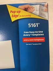 Avery Easy Peel Mailing Address 2000 White 1×4 Labels Laser 100 Sheets Box 5161
