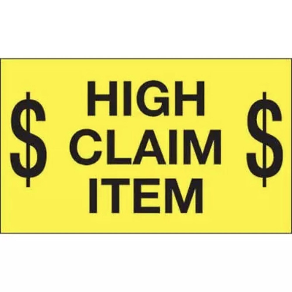 ULINE High Claim Item Labels Yellow – 500/Roll S-5922