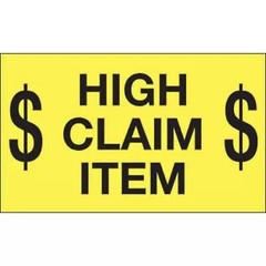 ULINE High Claim Item Labels Yellow – 500/Roll S-5922