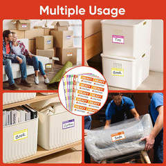 400 PCS 3.5 X 2 Inch Large Moving Labels for Boxes, 9 Color Coded Moving Sticker