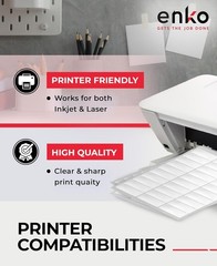 Versatile 1×2-5/8 Inch White Labels – 3000 Count for InkJet and Laser Printers