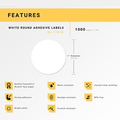 Non-OEM Fits BROTHER DK-1218 ROUND Labels – 1″ – (1) Roll of 1000 + (2) FRAMES