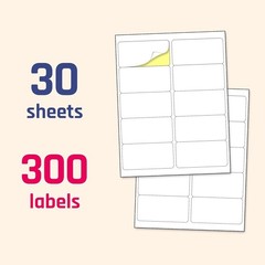 2″ x 4″ White Sticker Labels – 300 Self-Adhesive for All Surfaces