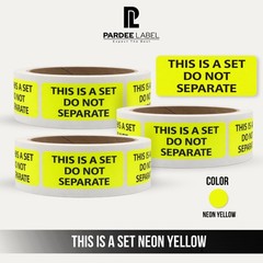 This Is a Set Do Not Separate Stickers – Neon Yellow 1″x1-1/2″ – 250/Roll
