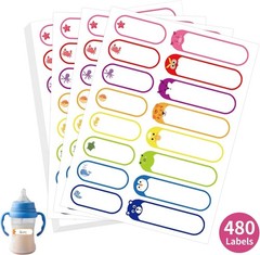 480 Pcs Labels for Kids Stuff Daycare, Waterproof Baby Name Label, Washable B…