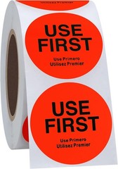 Fluorescence USE First Stickers Restaurant Food Service FIFO Label 1.5 Inch Tota