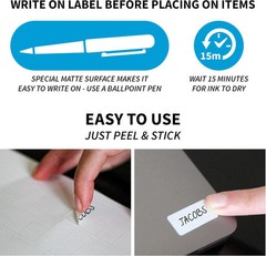 (60-Pack) Clothing Labels Self-Stick No-Iron Write-On | Great for Children&Adult