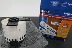 Brother Genuine DK-4205 Removable Continuous Length White Paper Labels