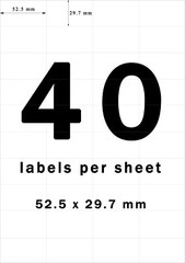 Amazon FBA 40-UP Labels White 52.5 x 29.7 mm on A4 – 100 Sheets – 4000 Labels