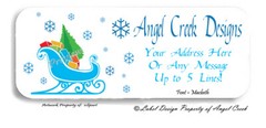 Classic Blue Snowflakes Christmas Sleigh Personalized Return Address Labels
