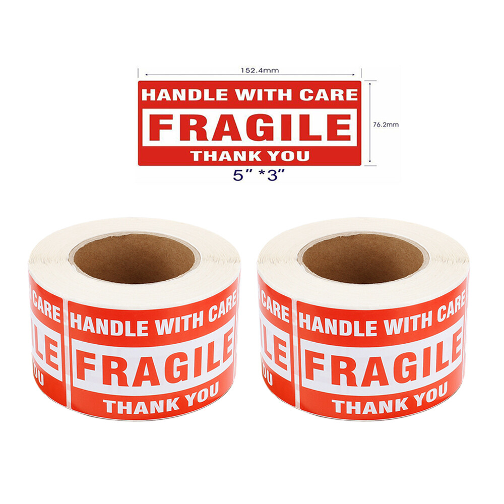1000 – 3″ x 5″ Fragile Stickers Handle With Care Warning Mailing Shipping Labels