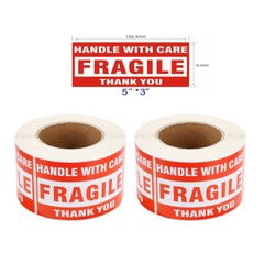 1000 – 3″ x 5″ Fragile Stickers Handle With Care Warning Mailing Shipping Labels