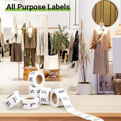 Size Stickers for Clothing, 3500 Pcs, 1 Inch round Self Adhesive Clothing Size