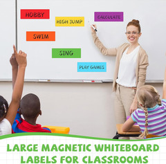 12 Pcs Large Magnetic Dry Erase Labels for Classroom, 12 x 4 Inch Rectangle Magn