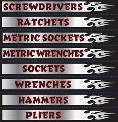 Magnetic Utility Labels Silver 16 Pack Removable Toolbox Organization Labels