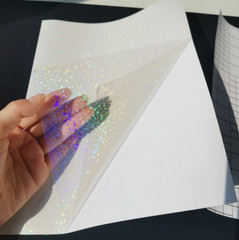 45 Sheets Laser Holographic Label Sticker Paper Clear Vinyl Laminating Sheets A4