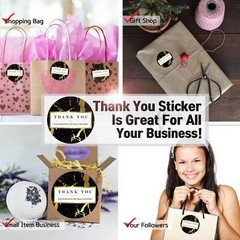 Thank You Stickers Small Business (1.5″ Round, 400 Label Per Roll) by Modern 5th