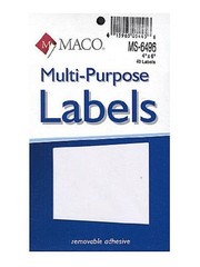 Maco MS6496 Multi-Purpose Labels rectangular 4 in. x 6 in. 40 [PACK OF 6 ]