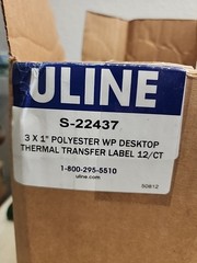 12 Desktop Weatherproof Thermal Transfer Labels Polyester,White, 3 x 1″, S22437