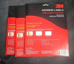 3/PK 3M 3200A Permanent Adhesive White Inkjet Address Labels 1” x 2 5/8” NEW