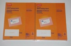 (2 Set) Sealed Staples White Shipping Labels 5163/8163 | 1000 labels each #18060