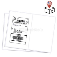 8.5″ x 5.5″ Rounded Corner Half Sheet Shipping Labels for Laser & Inkjet Printer