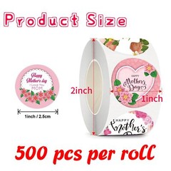 500 Pcs 1 Inch Happy Mother’s Day Gift Tag Sticker Roll Envelopes Seals Stickers