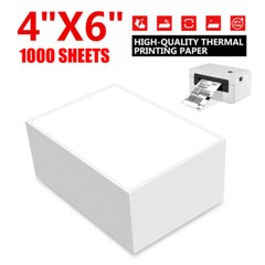 1000 4″x6″ Fanfold Direct Thermal Shipping Labels for Zebra and Rollo Printers