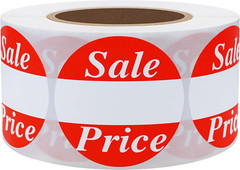 HYBSK Red”Sale Price” Labels, Discount Stickers 1.5 Inch Total 500 Labels per Ro