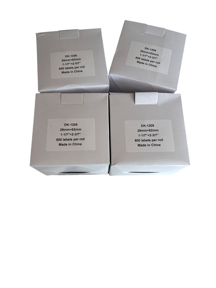 DK-1209 Labels Roll 29mm X 62mm 800 Labels Per Roll For Label Printer Lot of 4