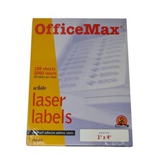 OfficeMax 86105 Avery 5161 White 1×4 Self Adhesive Address Laser Labels NEW