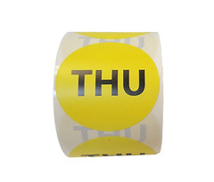 Day – Thursday Labels Inventory Days of Week Adhesive Stickers 2″ Round, 500 PCS