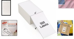Multicolor Fanfold 4”x 6” Thermal Shipping Labels – 500 Count for E-commerce Use