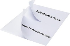 200 Premium Self Adhesive Blank Shipping Labels Half Sheet 8.5×5.5 2 Per Sheet