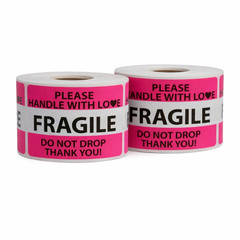 Shipping Labels 2×3 Pink Fragile DND Permanent Adhesive Labels 2 RLS of 300 EA