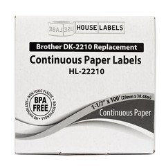 Non-OEM Fits BROTHER DK-2210 Continuous Labels – (20) Rolls of 100′ + (2) FRAMES