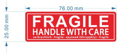 Postage Warning Label Stickers For Parcels. Fragile, Do Not Bend, 7 Designs