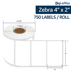 4Roll Replace Zebra 4×2 Barcode Shipping Label 750Labels/Roll Highly Adhesive