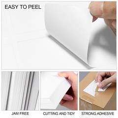 4000 Labels/500 Sheets Self Adhesive Name Tag Stickers, 8 Labels per Sheet, A…