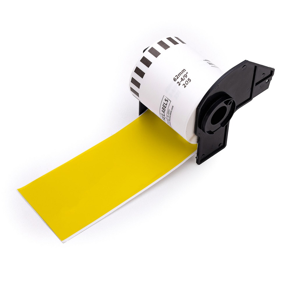 Non-OEM Fits BROTHER DK-2205 YELLOW Continuous Labels (6) Rolls 2-4/9″ by 100′