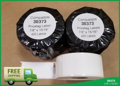 Dymo(R) Compatible 30373 Rolls Multipurpose Pricing Labels White Rat Tail Style