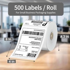 Thermal Shipping Labels 4×6 500 Pack Direct Thermal Perforated Stickers
