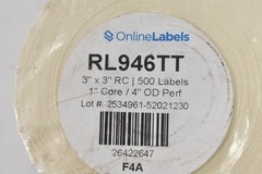Lot of 2 Online Labels 3″ x 3″ Standard White Thermal Transfer Labels RL946TT